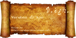 Verebes Ákos névjegykártya